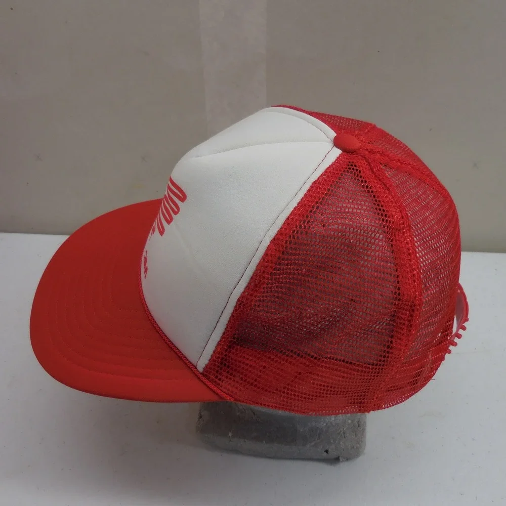 Vintage 3M Helping Wire America Trucker Hat Red White Mesh Snapback Cap Mohrs